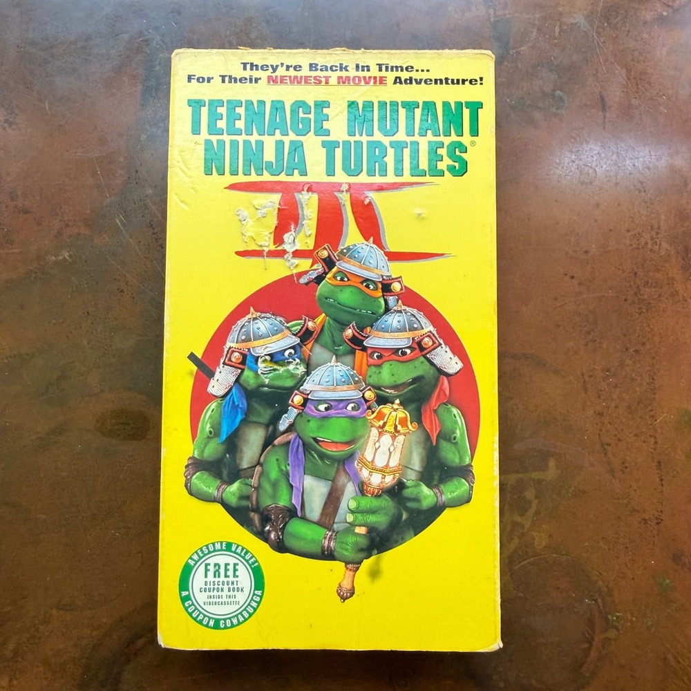 Vintage Teenage Mutant Ninja Turtles 3 VHS Movie Tape TMNT 3 1993 New Line Video